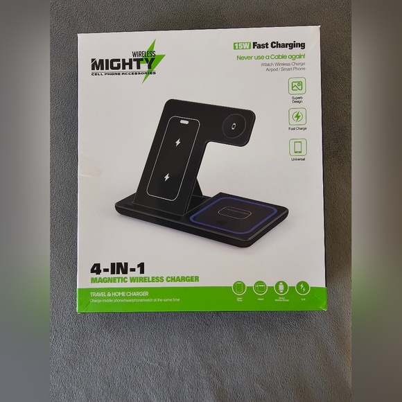 Foldable Wireless Fast Charger Station for Apple iPhone AppleWatch AirPod - Picture 1 of 3